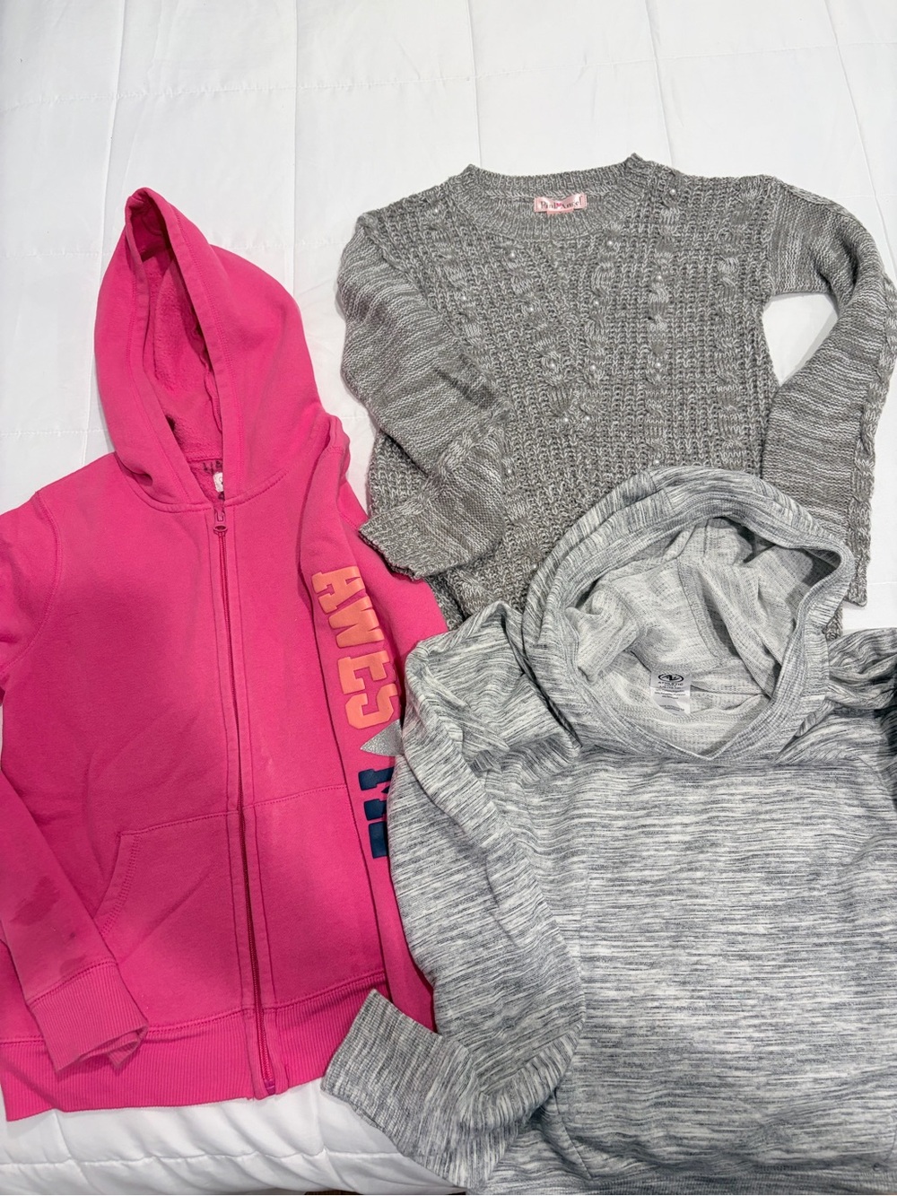 Justice Hoodie, Pink Angel Sweater & Athletic Works Hoodie Bundle 10/12
